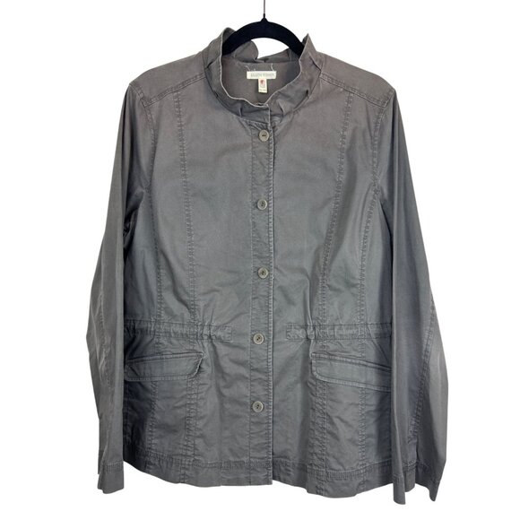 Eileen Fisher Women's XL Canvas Lightweight Cargo Utility Jacket Button Front - Picture 1 of 12